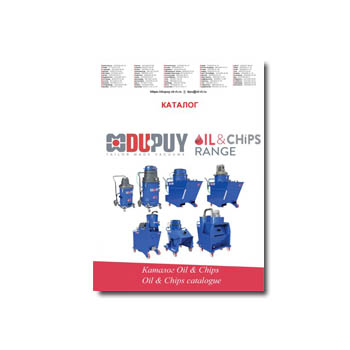 Katalog untuk penyedot debu industri dari keluarga Oil and Chips untuk memisahkan cairan dan padatan. производства DU-PUY
